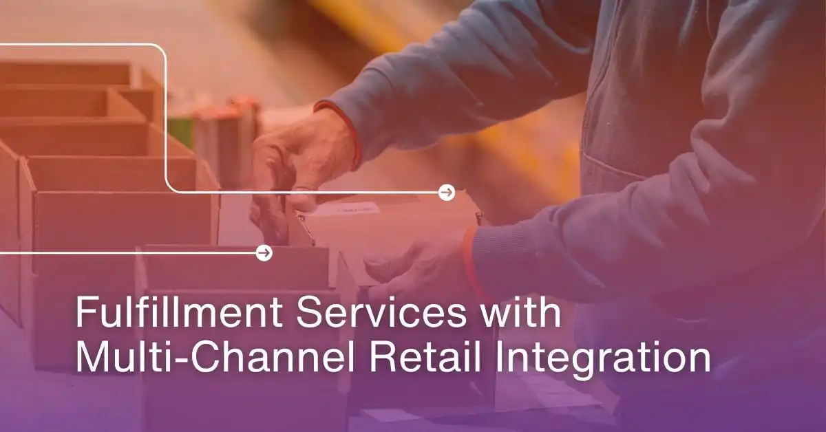 Man putting items in a a box for retail fulfillment.